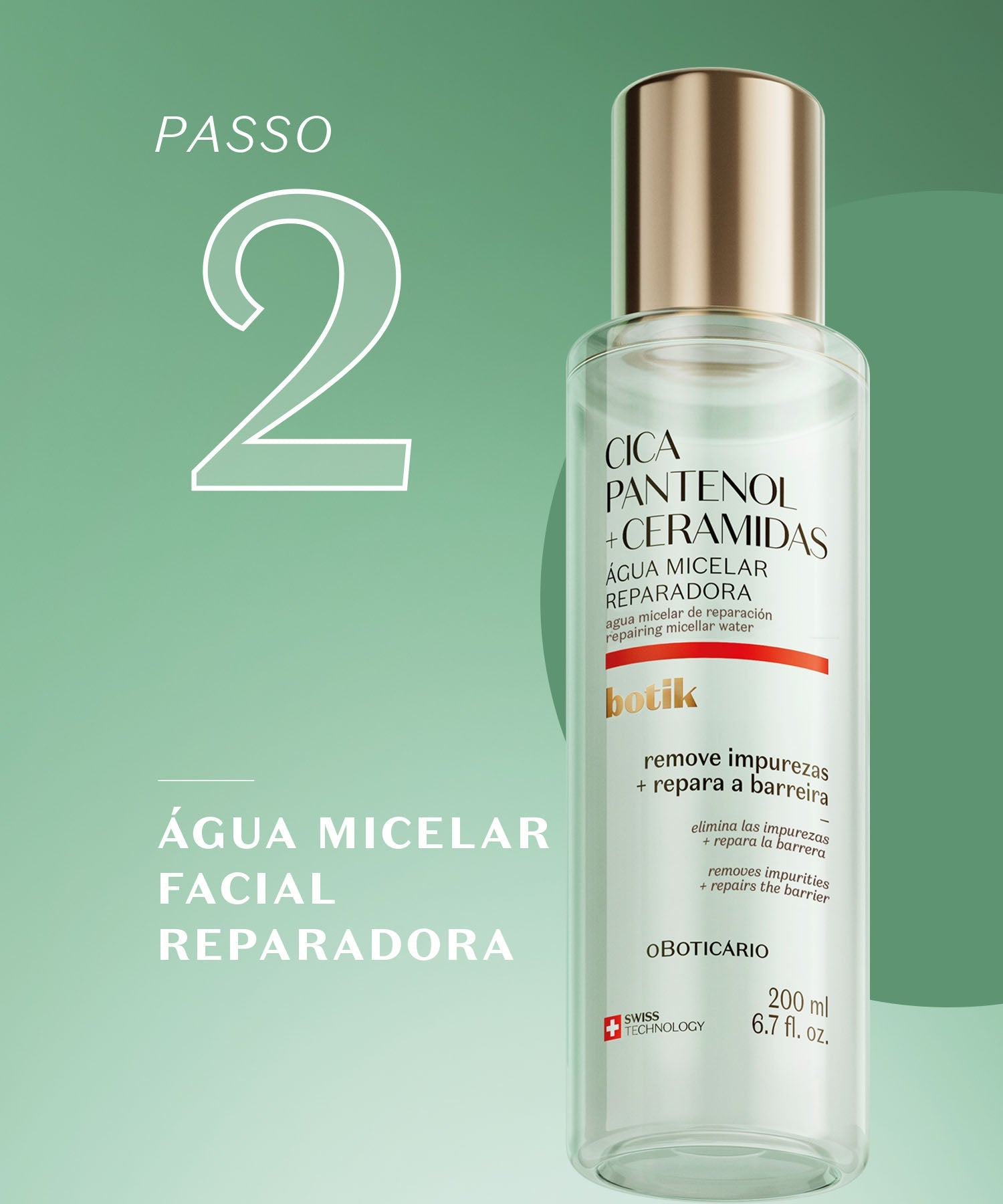 2 Água Micelar ReparadoraIdeal para a limpeza e remoção de impurezas e resíduos, incluindo os de maquilhagem. A sua fórmula repara e fortalece a barreira cutânea.